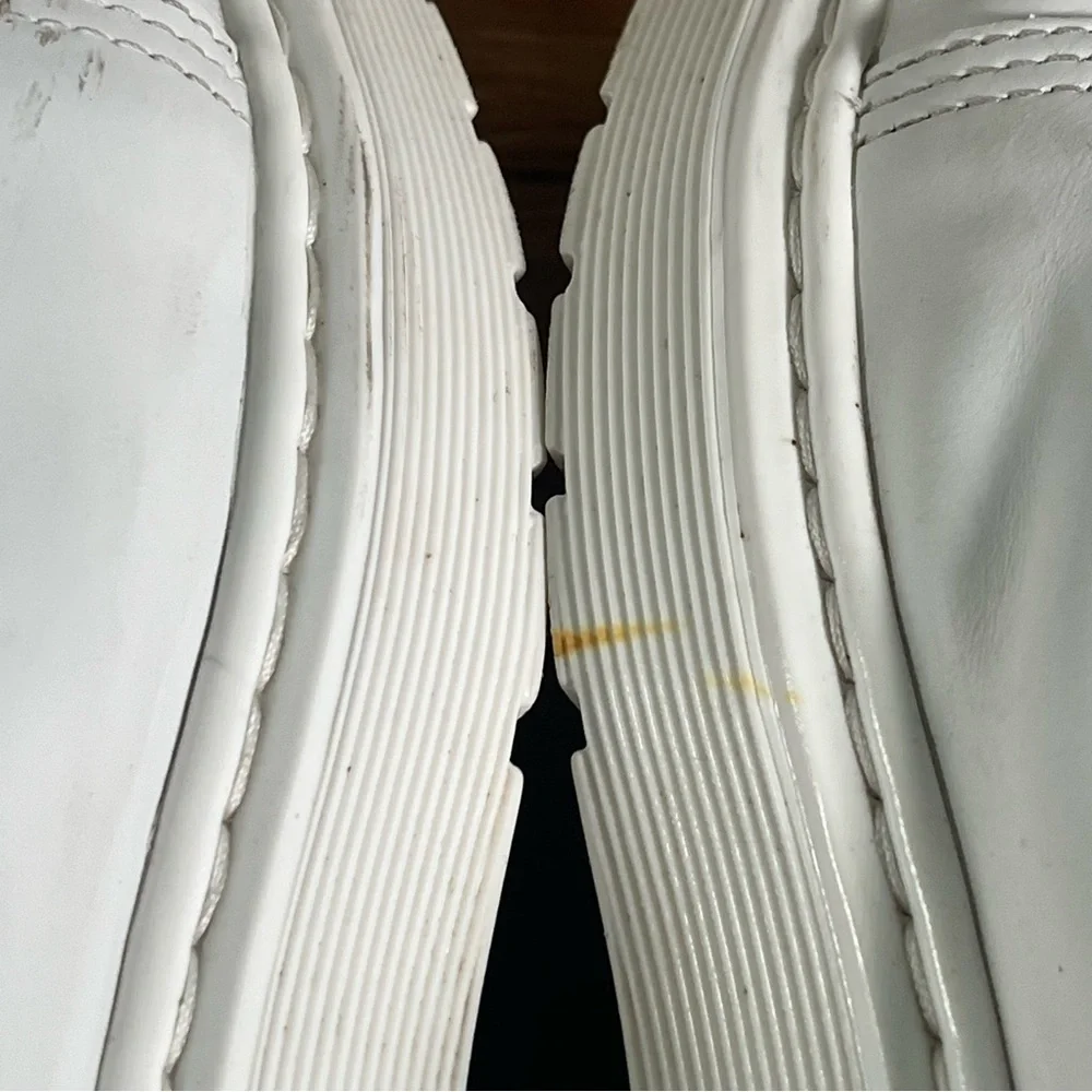 Men's White Leather Low-Top Sneakers